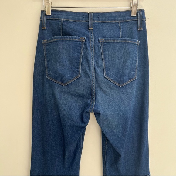 Judy Blue Flare Jeans High Rise Raw Hem Medium Wash Size 28 - Picture 7 of 12